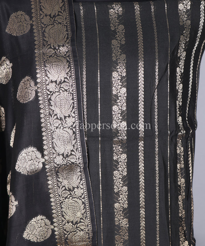 Pure Banarasi Resham Chanderi SilK Unstitched Suit With Resham Chandrei Dupatta.