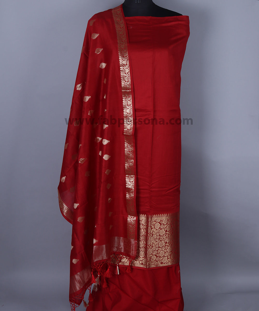 Pure Resham Chanderi  Banarasi  Silk Unstitched Suit