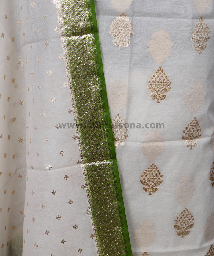 Exclusive Banarasi Chanderi Silk Unstitched Suit With Chanderi Dupatta.