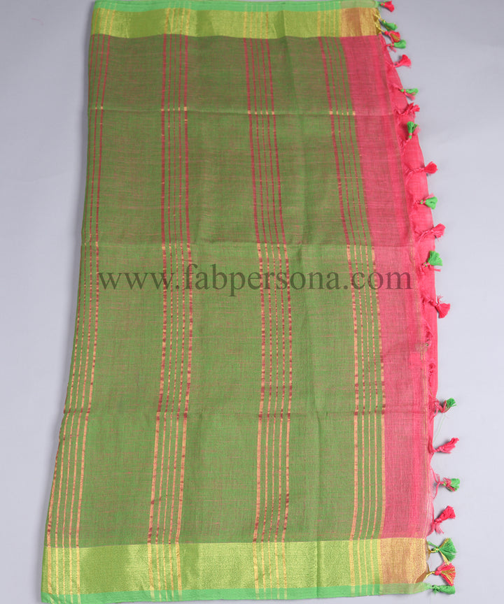 Pure Linen By Linen Plain Saree With Blouse