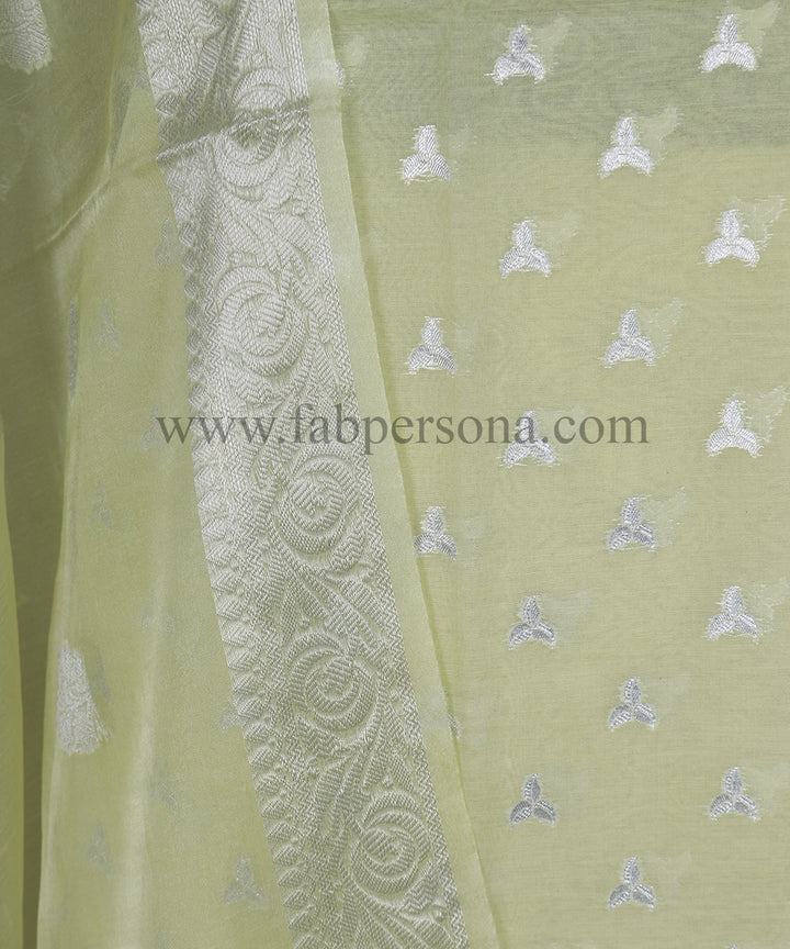 Pure Banarasi Chanderi Resham Silk Unstitched suit with Chandreri Silk  Dupatta