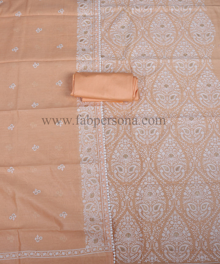 Pure Banarasi Rasham Chanderi Resham Weaved Unstitched Suit With Pure Resham Chanderi Resham Weaved Dupatta.