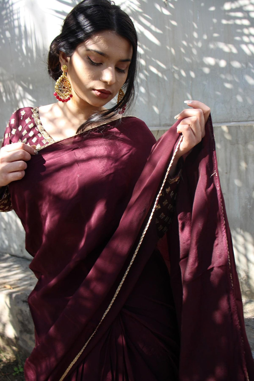 Artificial Silk Saree With Blouse and Handmade tussels