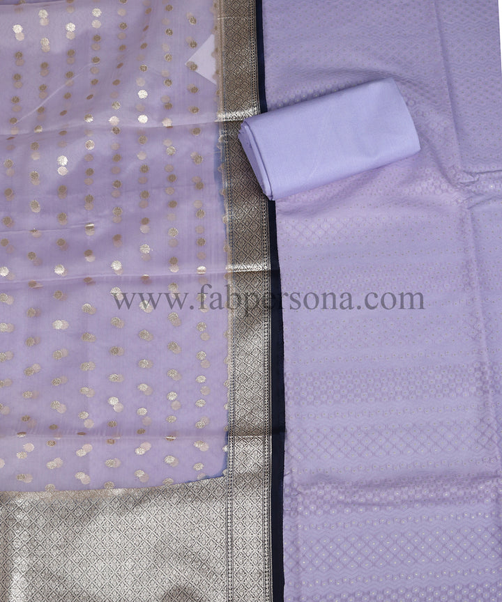Banarasi Cotton Silk With Cotton weaving Unstitched suit With Banarasi Organza zari weaving dupatta.