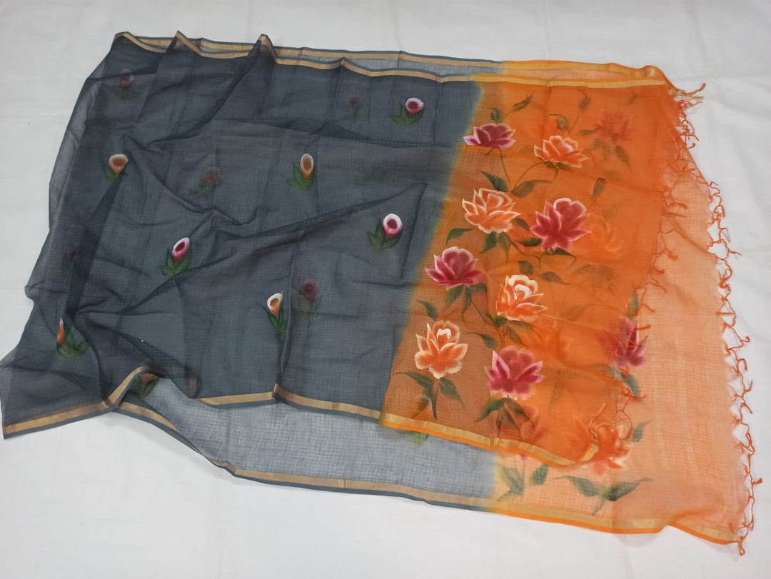 Pure kota-doria Hand painted dupatta