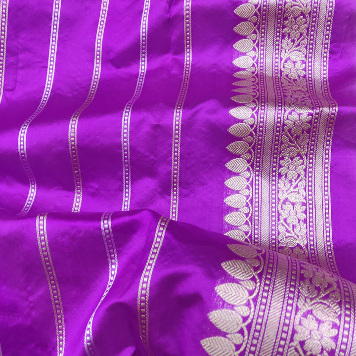 Pure Organza Silk Handwoven Kadwa And Gold Zari /Resham Meenakari Alfi Buit Work Saree.