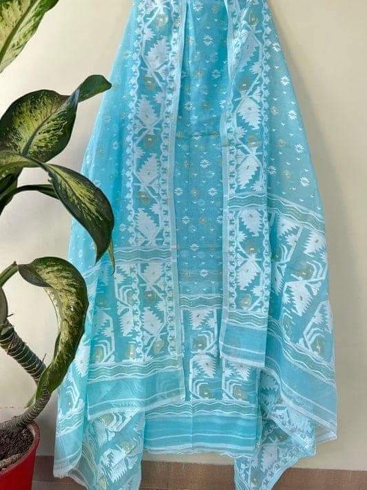 Pure Cotton Silk Jamdani 2pc Unstitched Suit