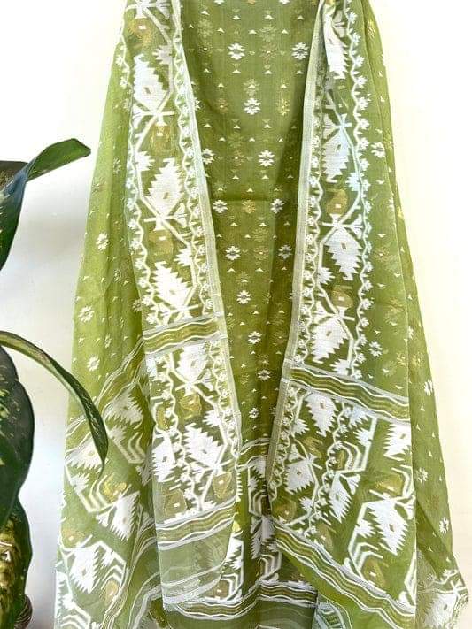 Pure Cotton Silk Jamdani 2pc Unstitched Suit