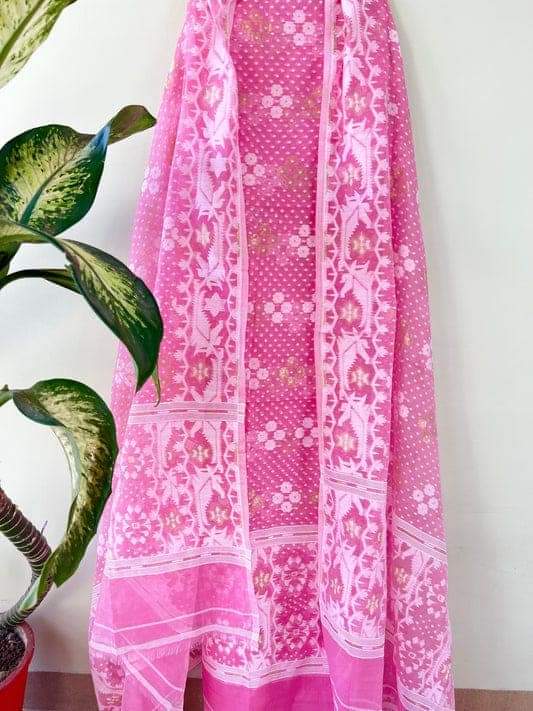 Pure Cotton Silk Jamdani 2pc Unstitched Suit