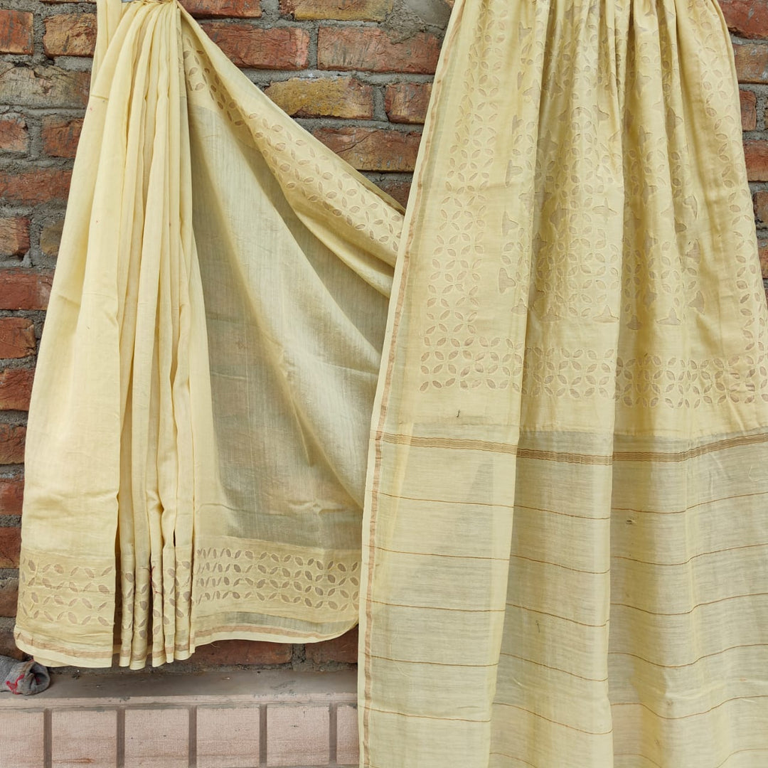 Chanderi Silk Saree with Applique cut work