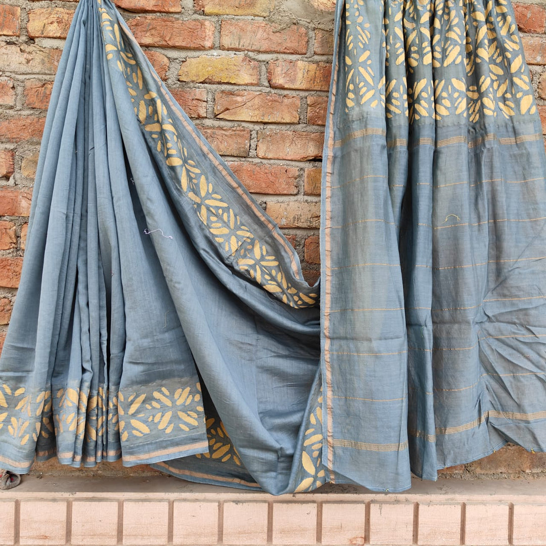 Chanderi Silk Saree with Applique cut work