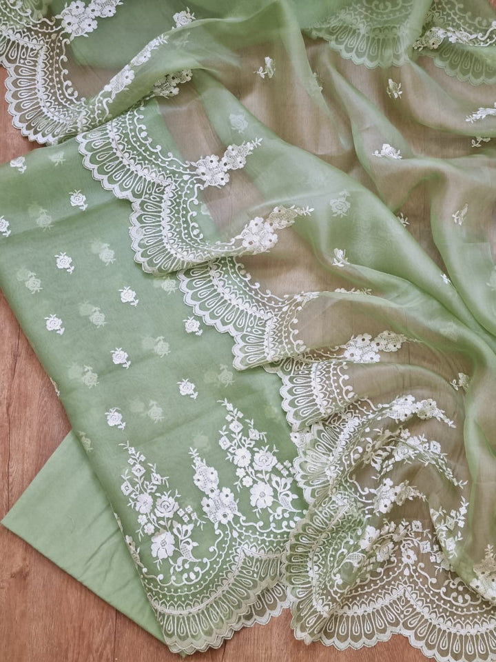 Banarasi Organza Silk Unstitched Suit