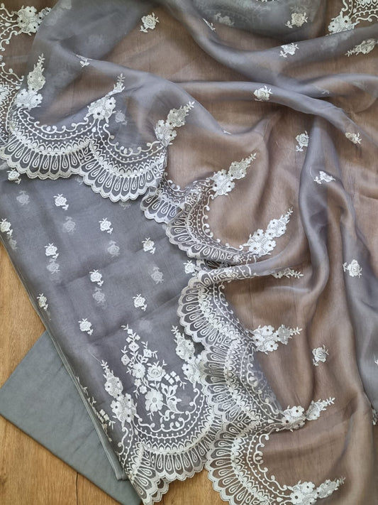 Banarasi Organza Silk Unstitched Suit