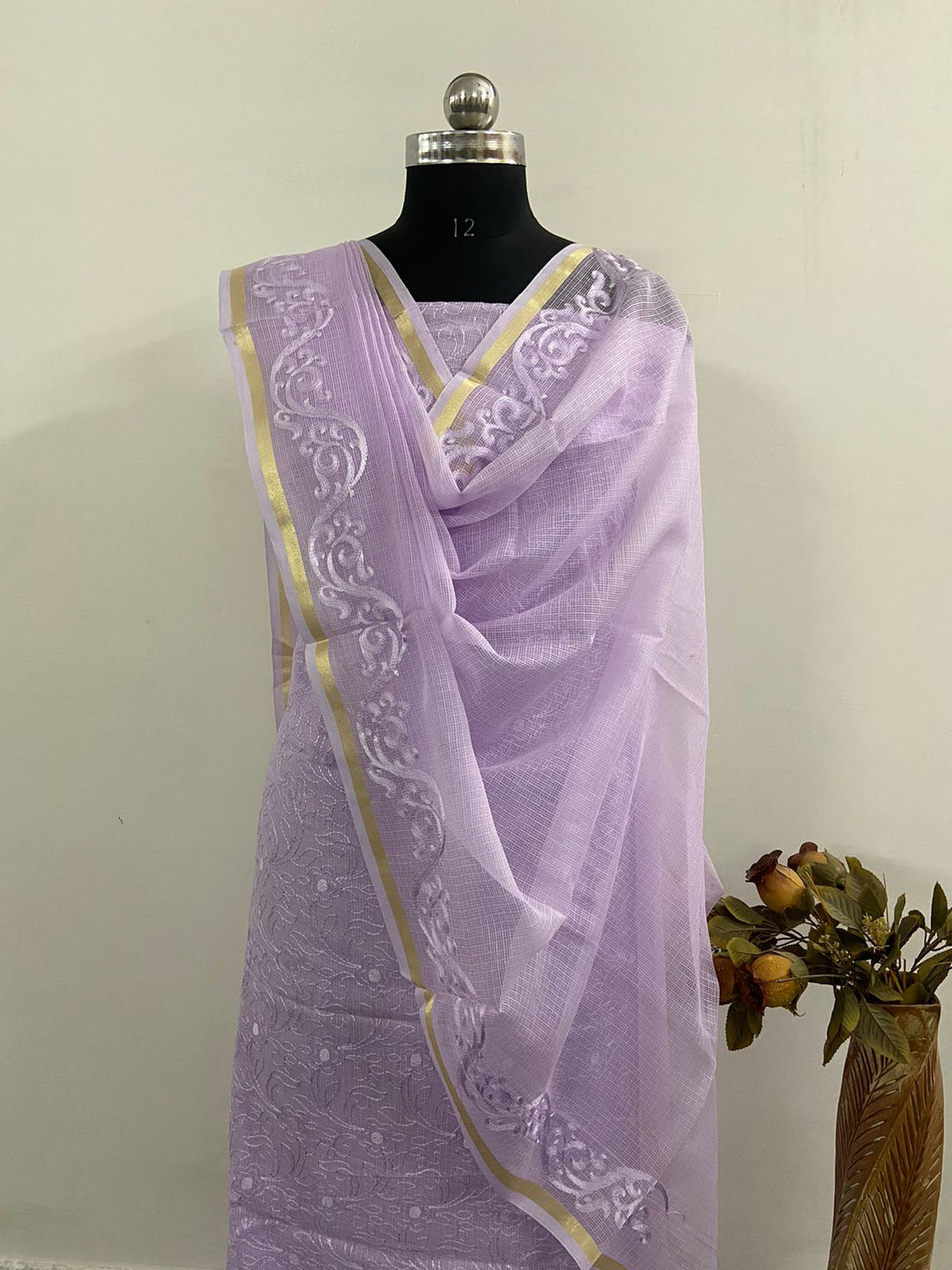 Banarasi kota Cotton suit with kota doria dupatta