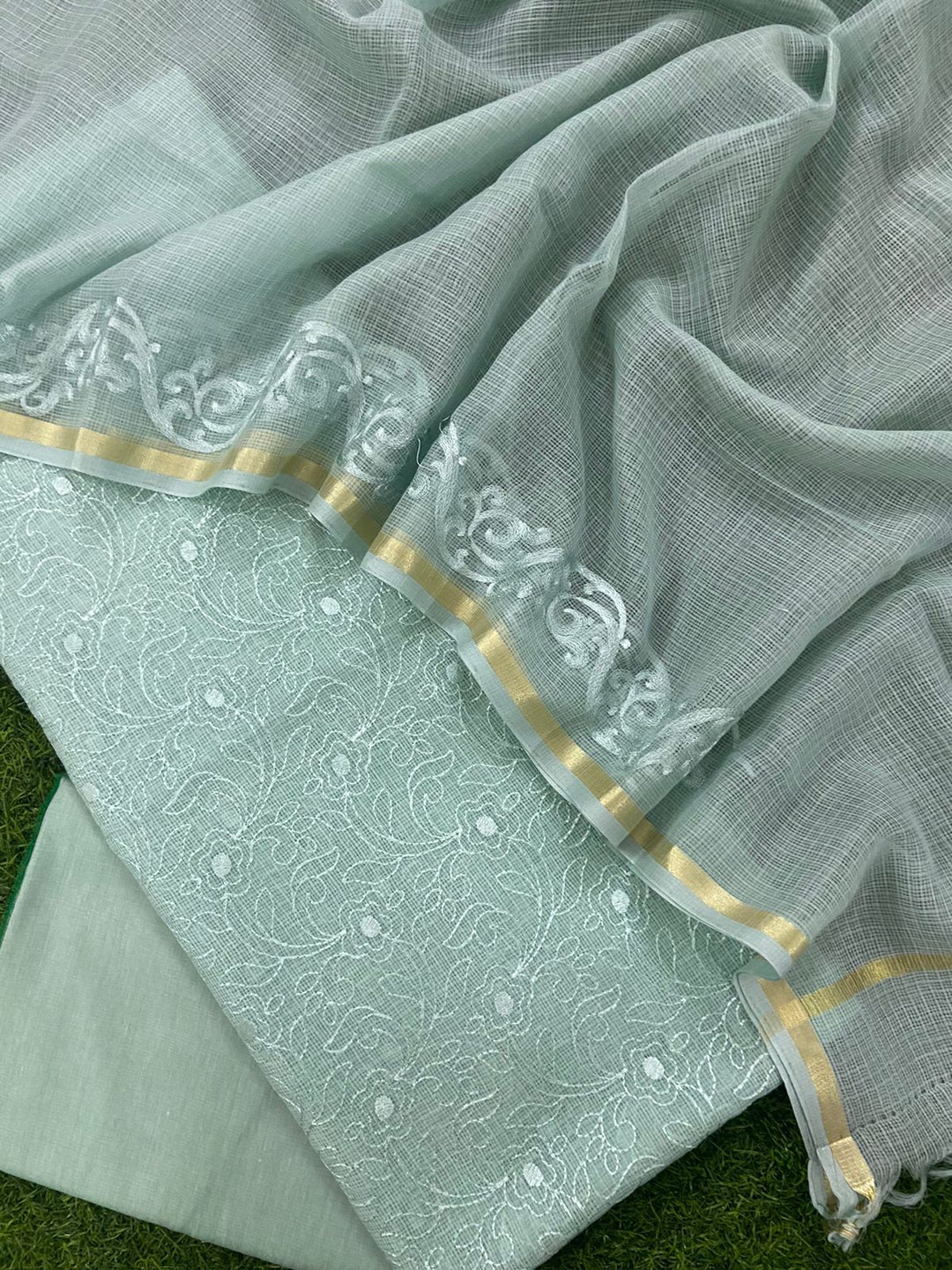 Banarasi kota Cotton suit with kota doria dupatta