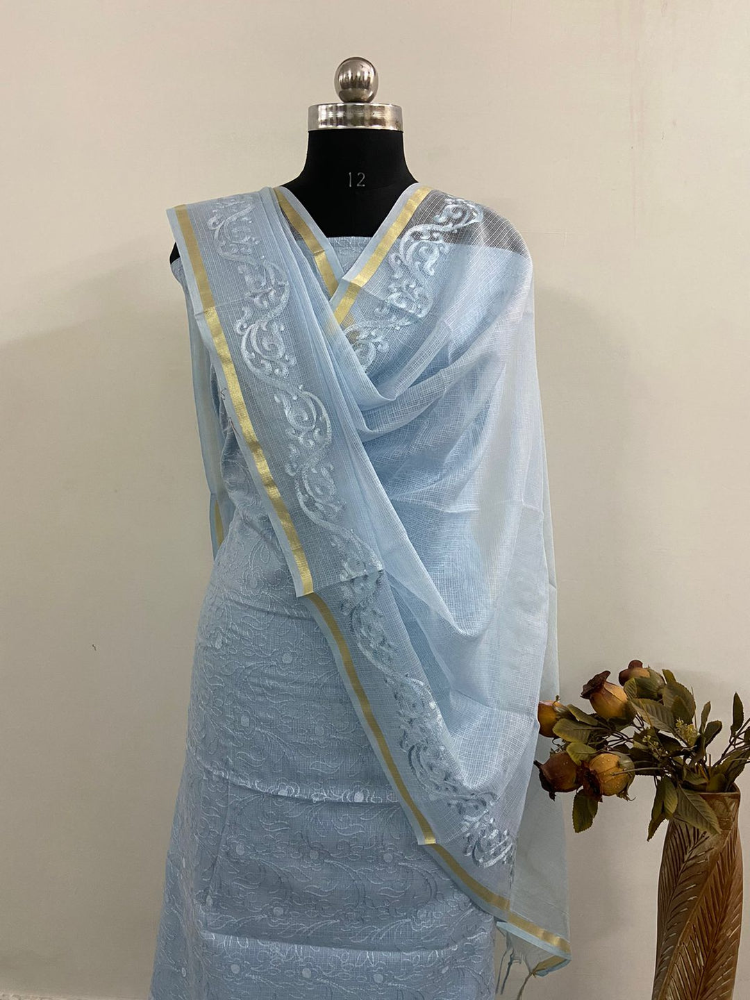 Banarasi kota Cotton suit with kota doria dupatta