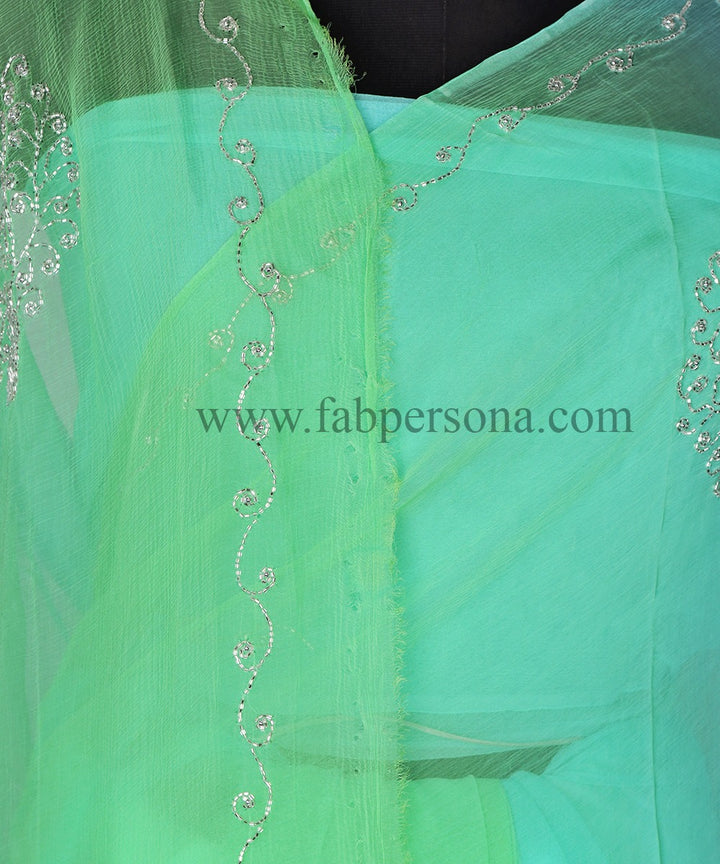 Pure Diamond Chiffon Rajput work saree With Blouse (6.3metr).