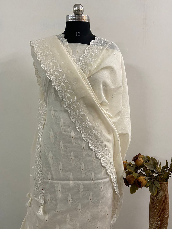 Banarasi Mul Cotton suit with chanderi dupatta