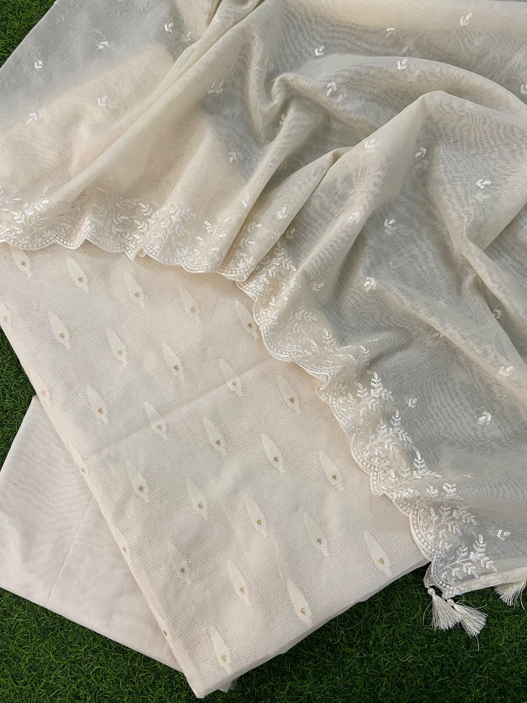 Banarasi Mul Cotton suit with chanderi dupatta