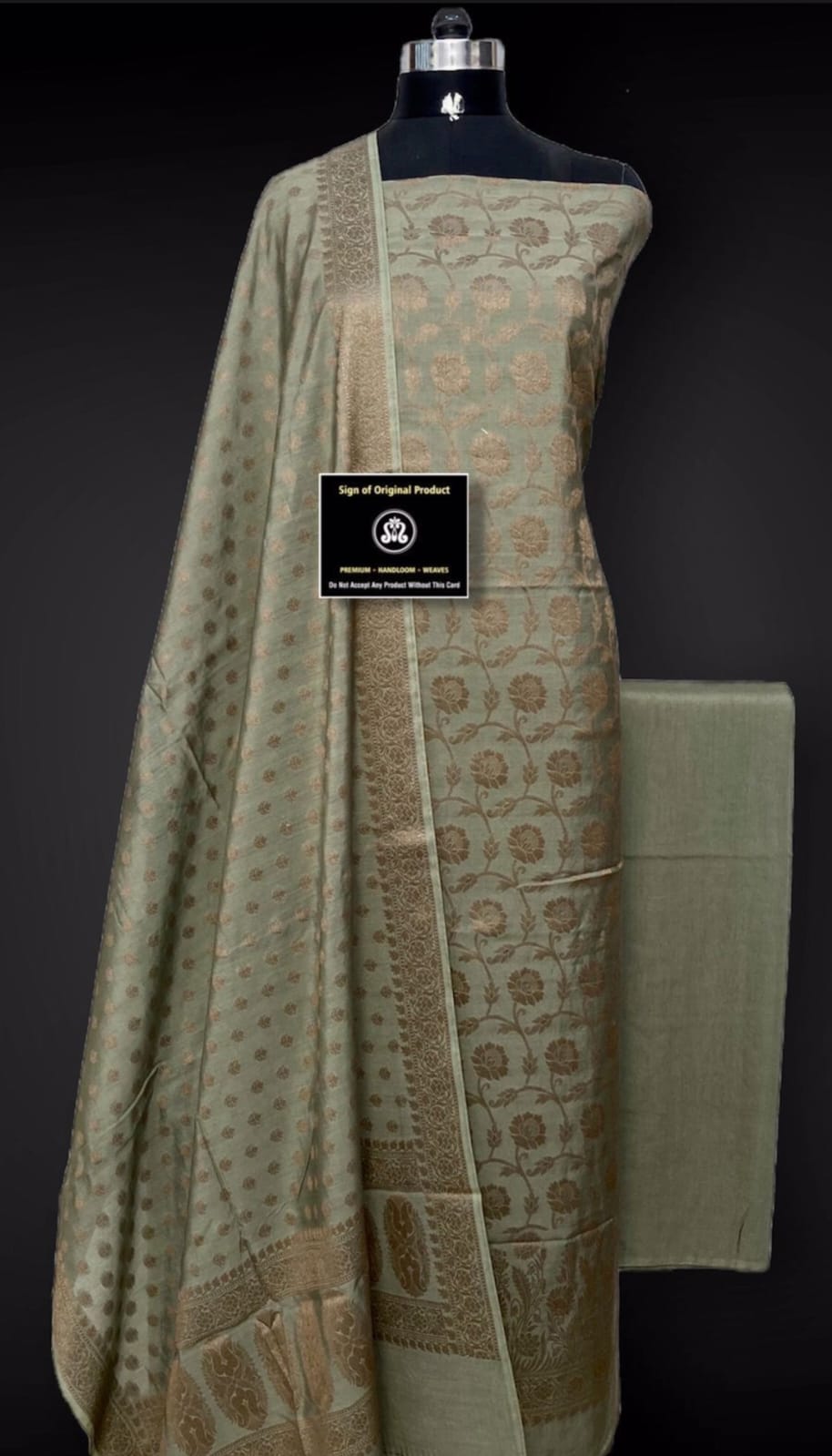Banarasi Chiniya Silk Unstitched Suit with Chiniya silk dupatta