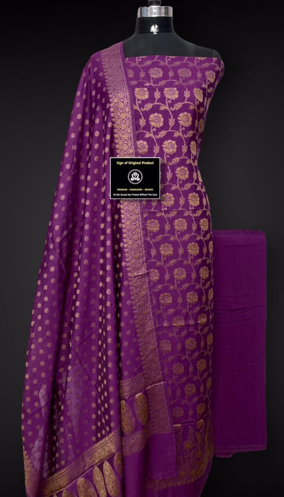Banarasi Chiniya Silk Unstitched Suit with Chiniya silk dupatta