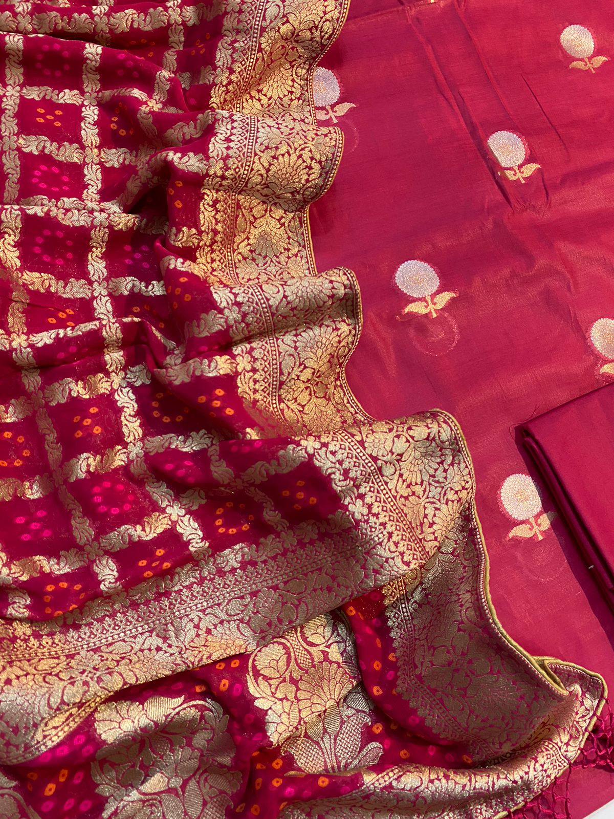 Banarasi Silk Dress Material for Formal Wear - Gajiwala