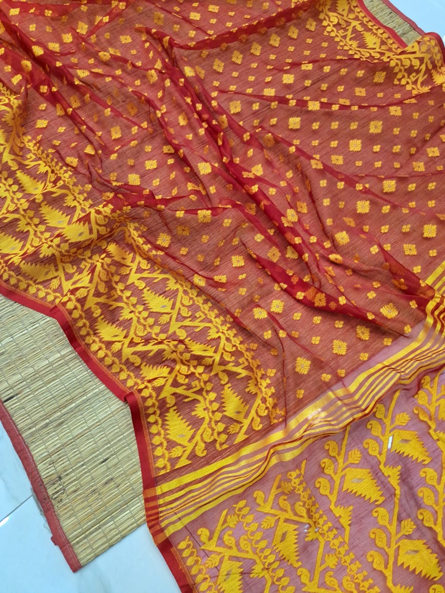 Authentic Bengali Cotton Jamdani Saree