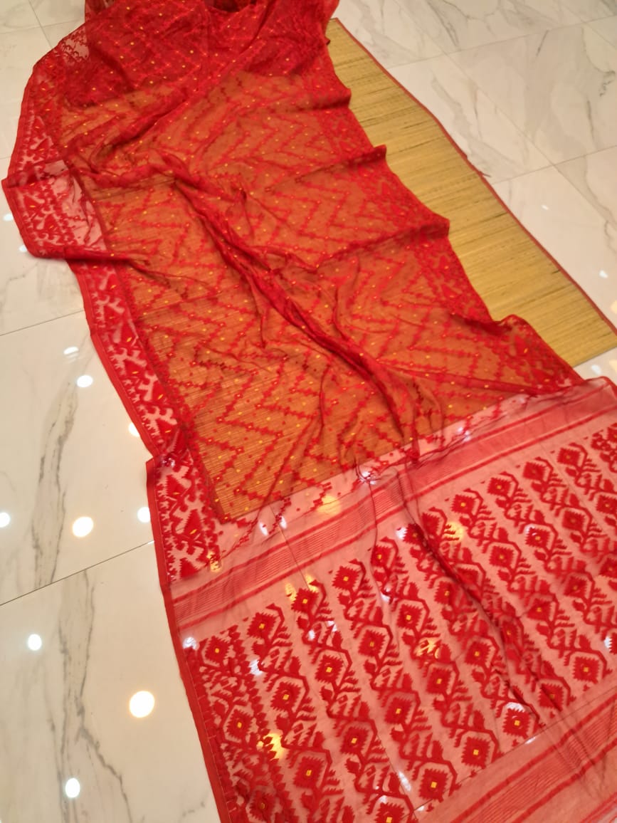 Authentic Bengali Cotton Jamdani Saree