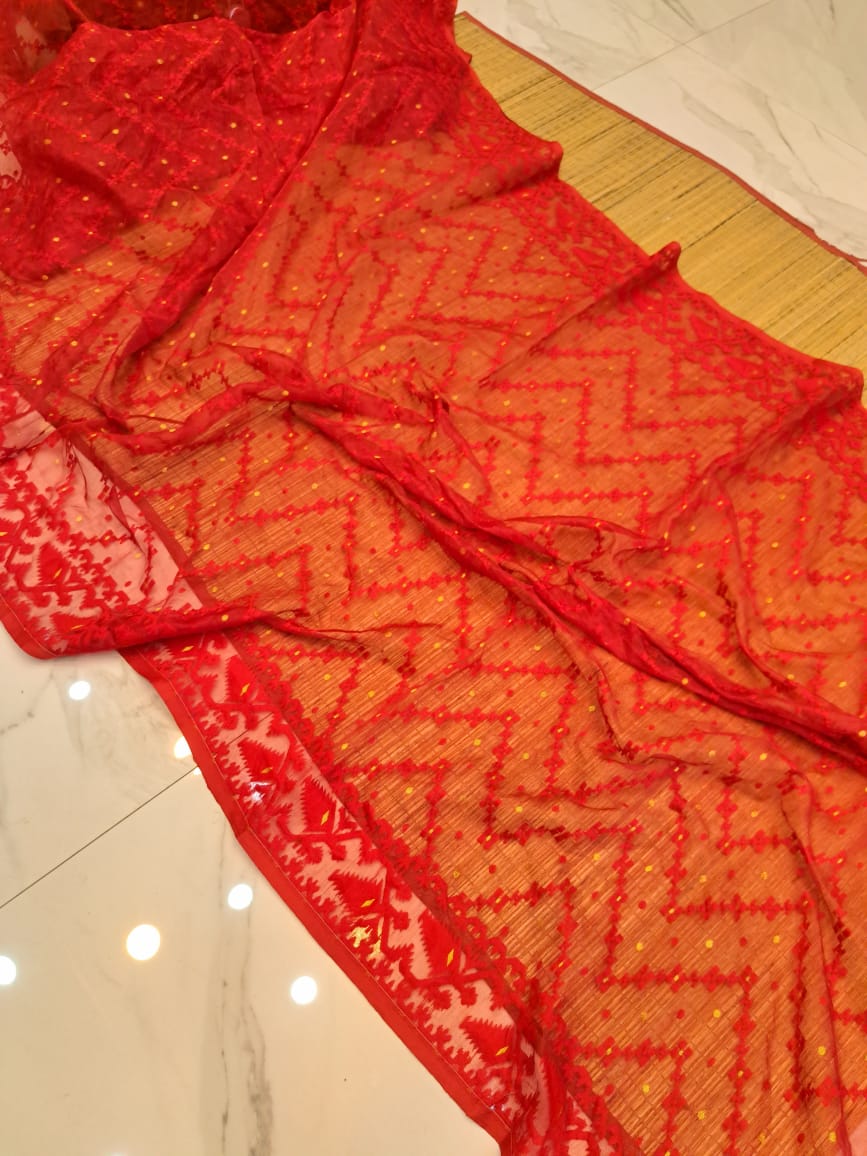 Authentic Bengali Cotton Jamdani Saree