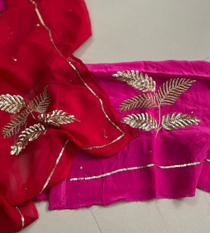Pure Diamond chiffon saree with beautiful motif work
