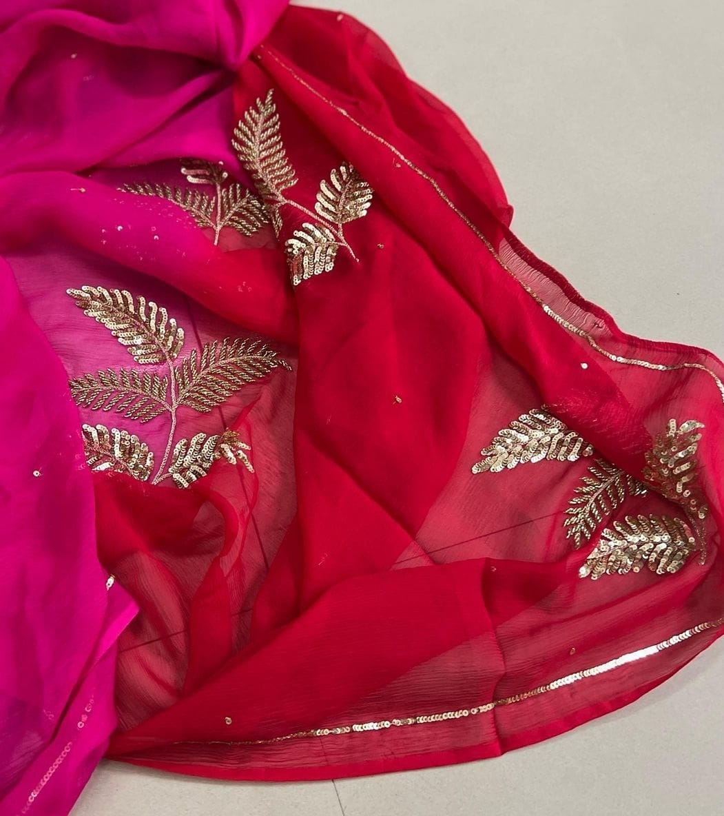 Pure Diamond chiffon saree with beautiful motif work