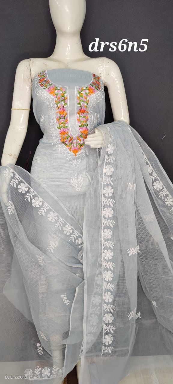 Kota doria Ustitched salwar suit ( without bottom)