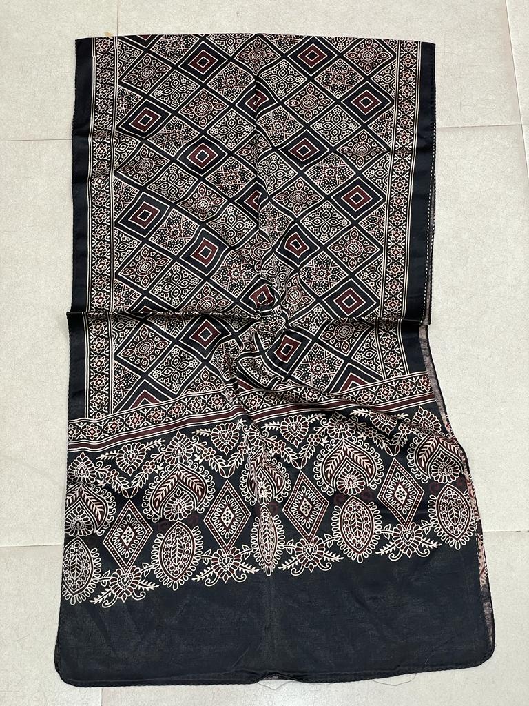 Winter Special Azrakh Print Mashru silk Stoles For Women