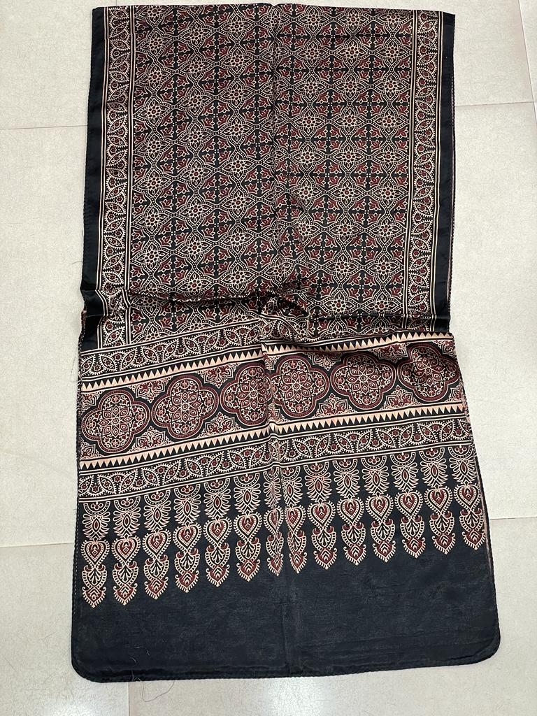 Winter Special Azrakh Print Mashru silk Stoles For Women
