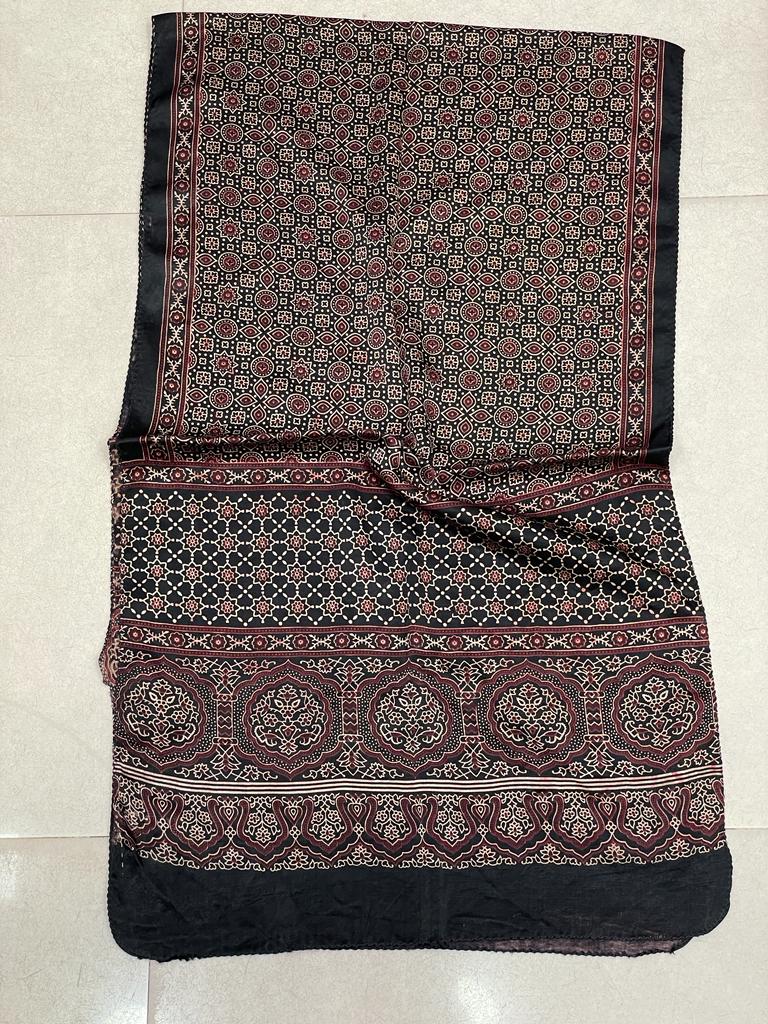 Winter Special Azrakh Print Mashru silk Stoles For Women