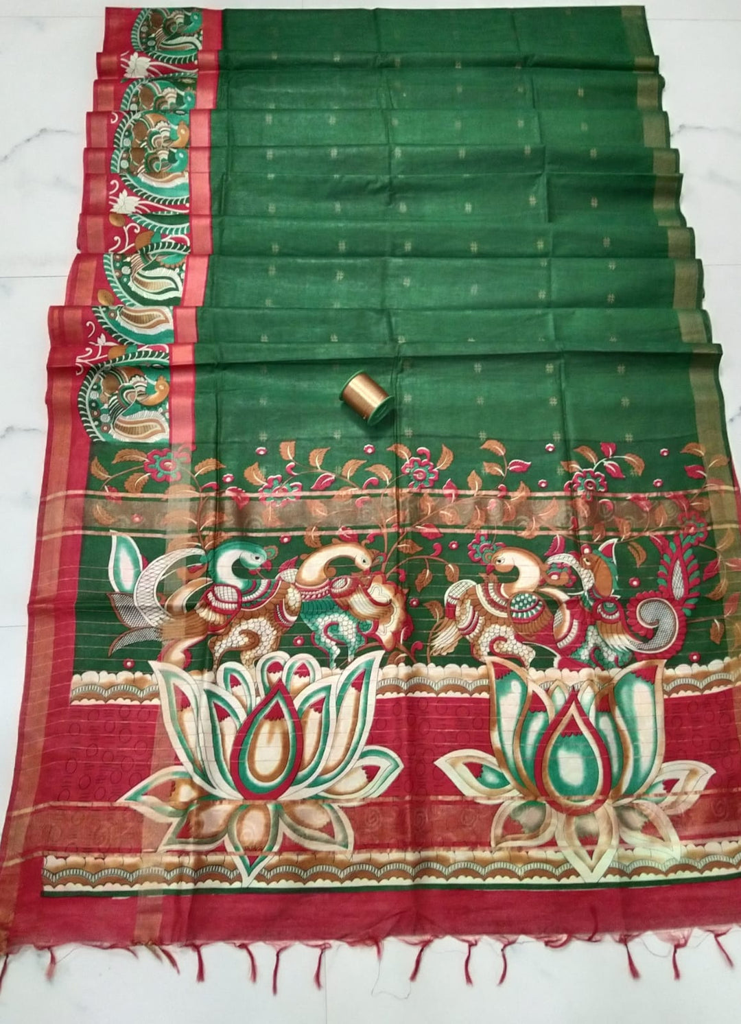 Pure Kota silk digital work Saree With Blouse.