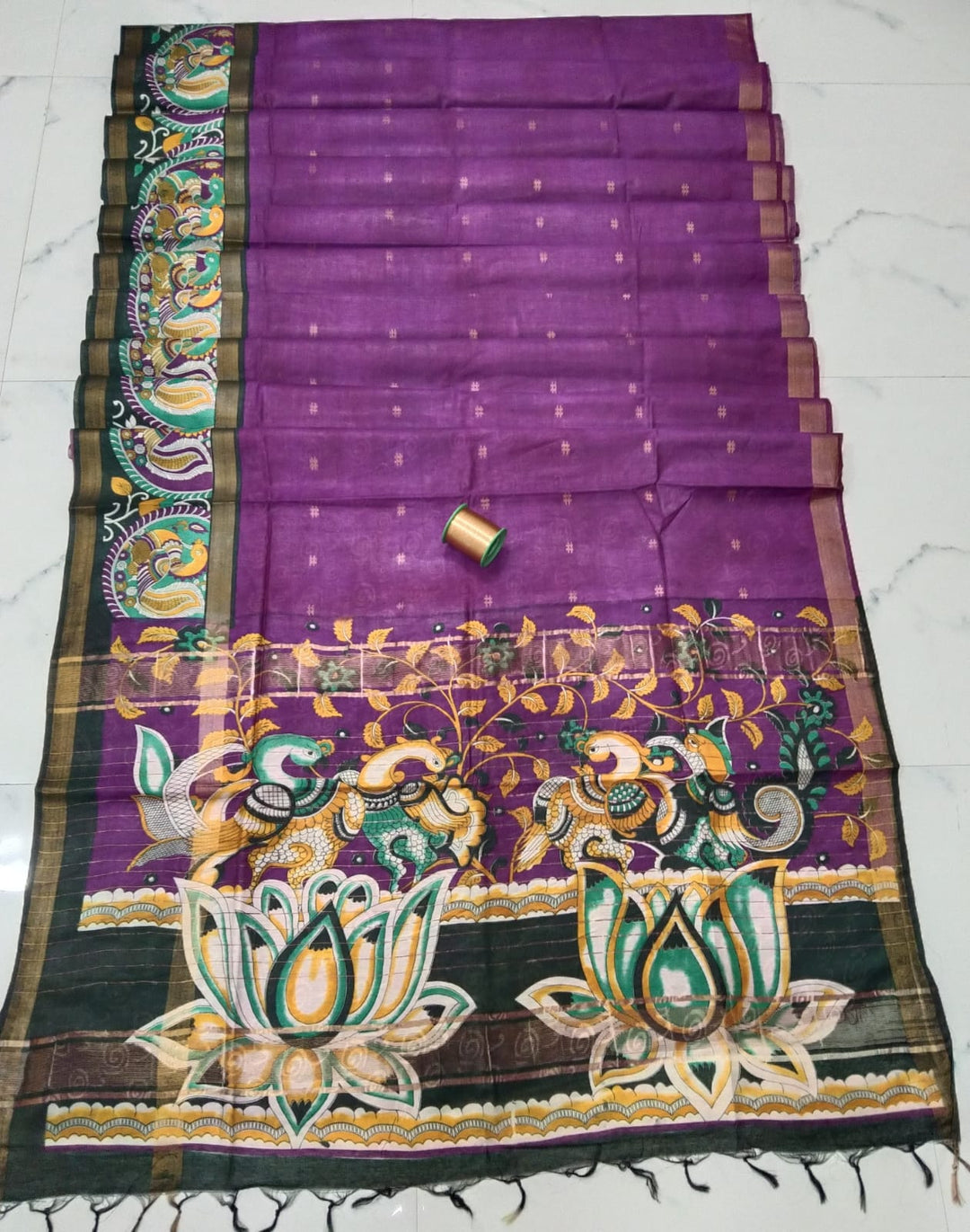 Pure Kota silk digital work Saree With Blouse.