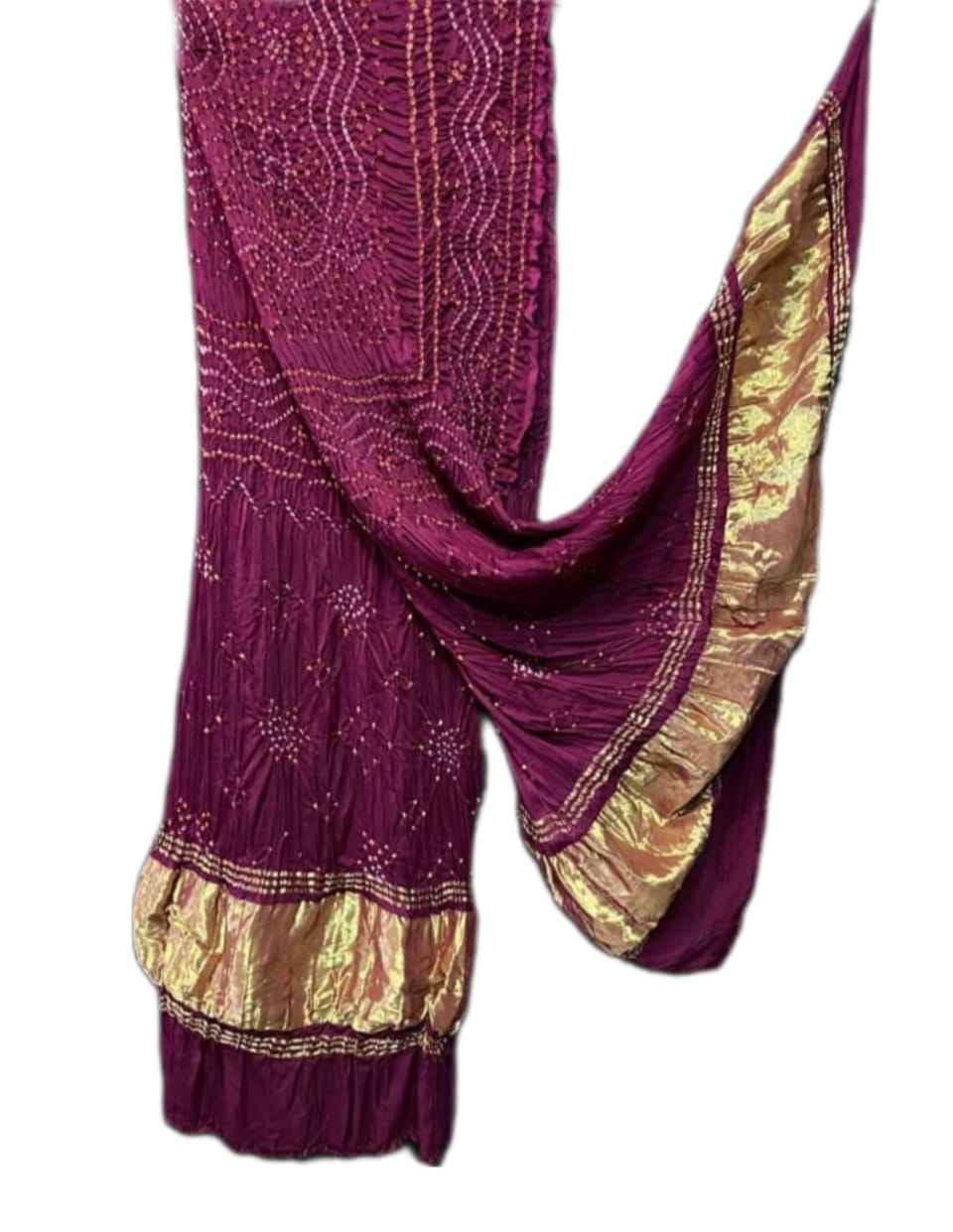 Modal Silk Bandhej Dupatta with tissue pallu