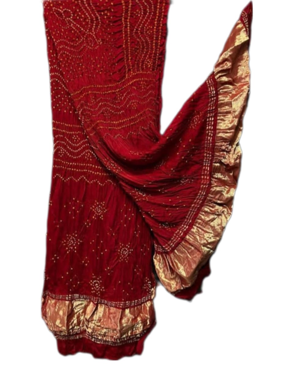 Modal Silk Bandhej Dupatta with tissue pallu
