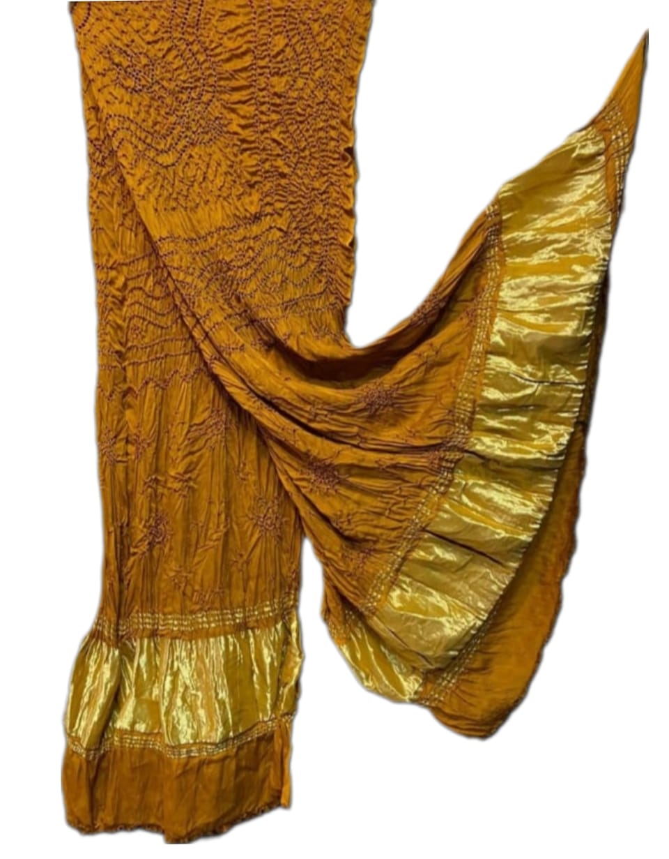 Modal Silk Bandhej Dupatta with tissue pallu