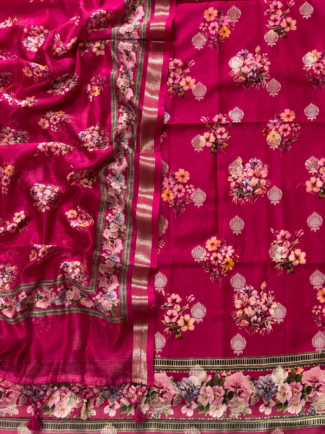 Exclusive Pure Banarasi Chanderi Unstitched Suit With unique Meenakari and Zari work | LIMITED EDITION|