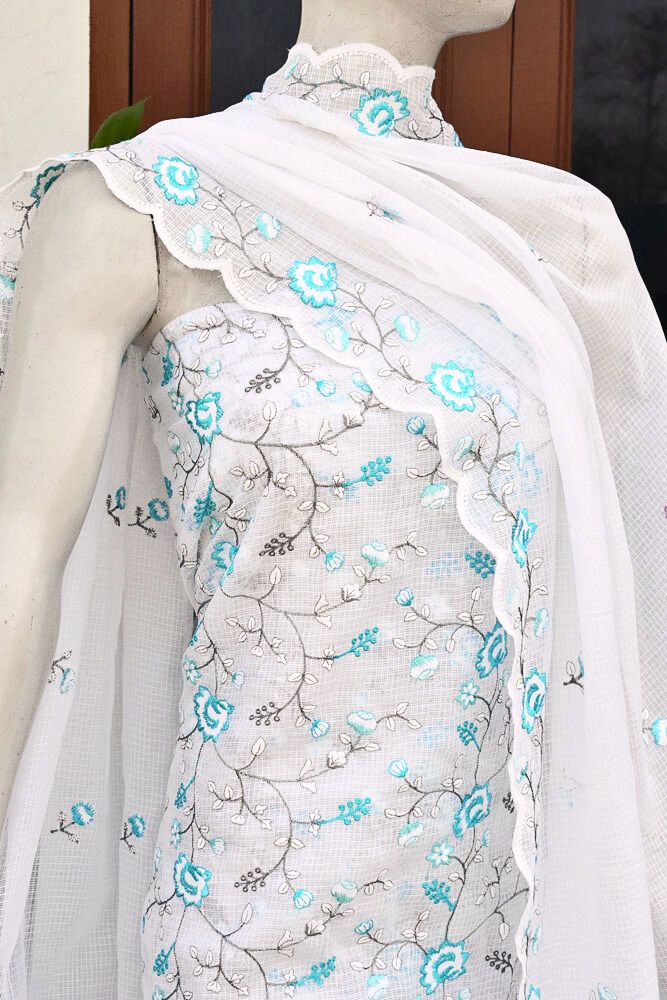 Kota Doriya Embroidery work Unstitched Suit