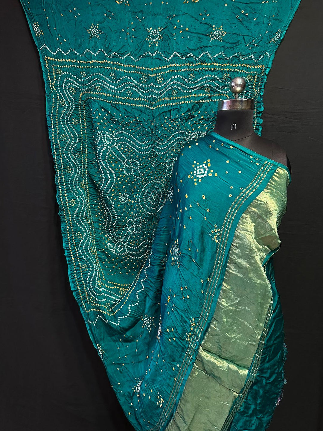 Modal Silk Bandhej Dupatta with tissue pallu