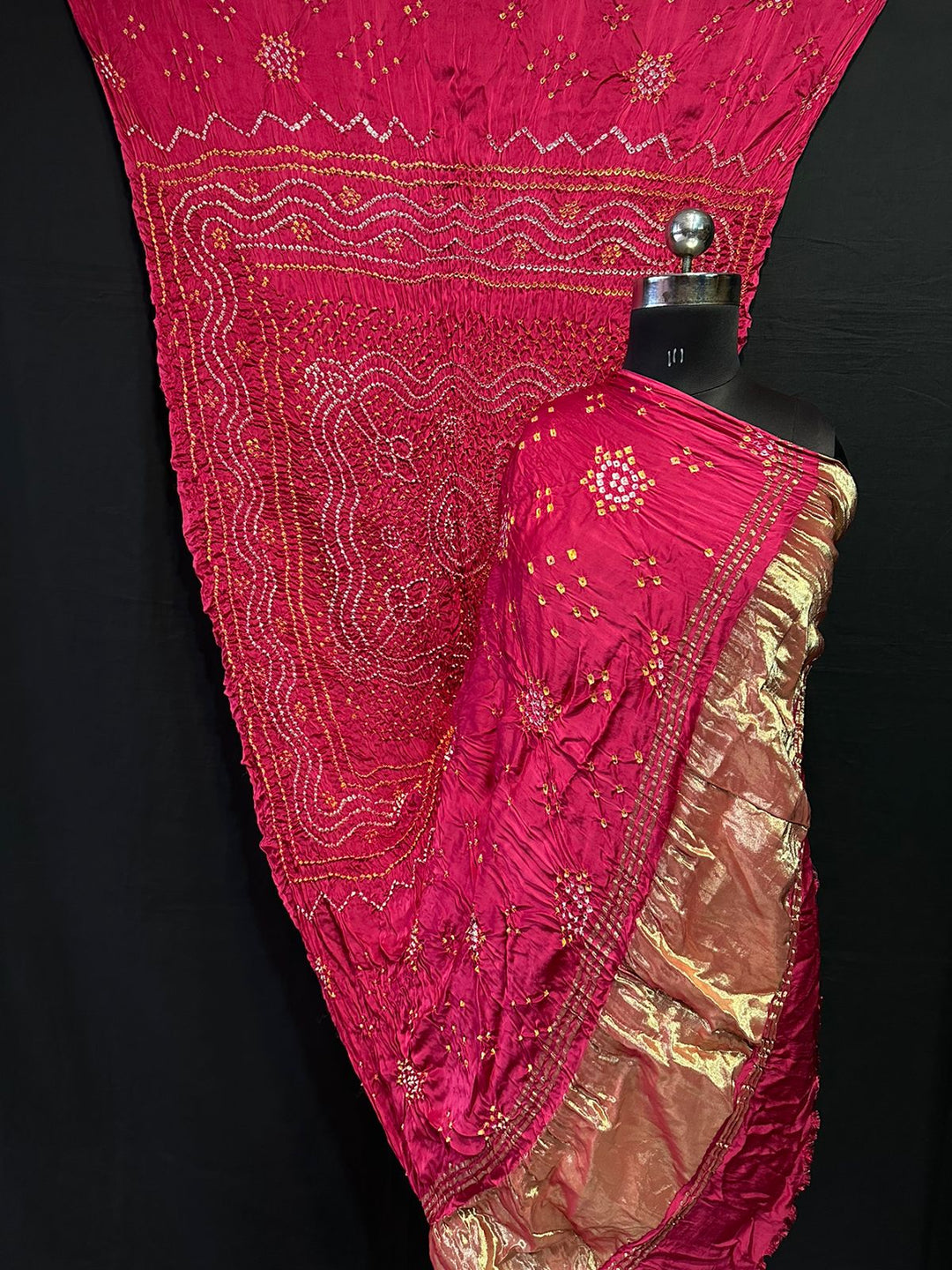 Modal Silk Bandhej Dupatta with tissue pallu