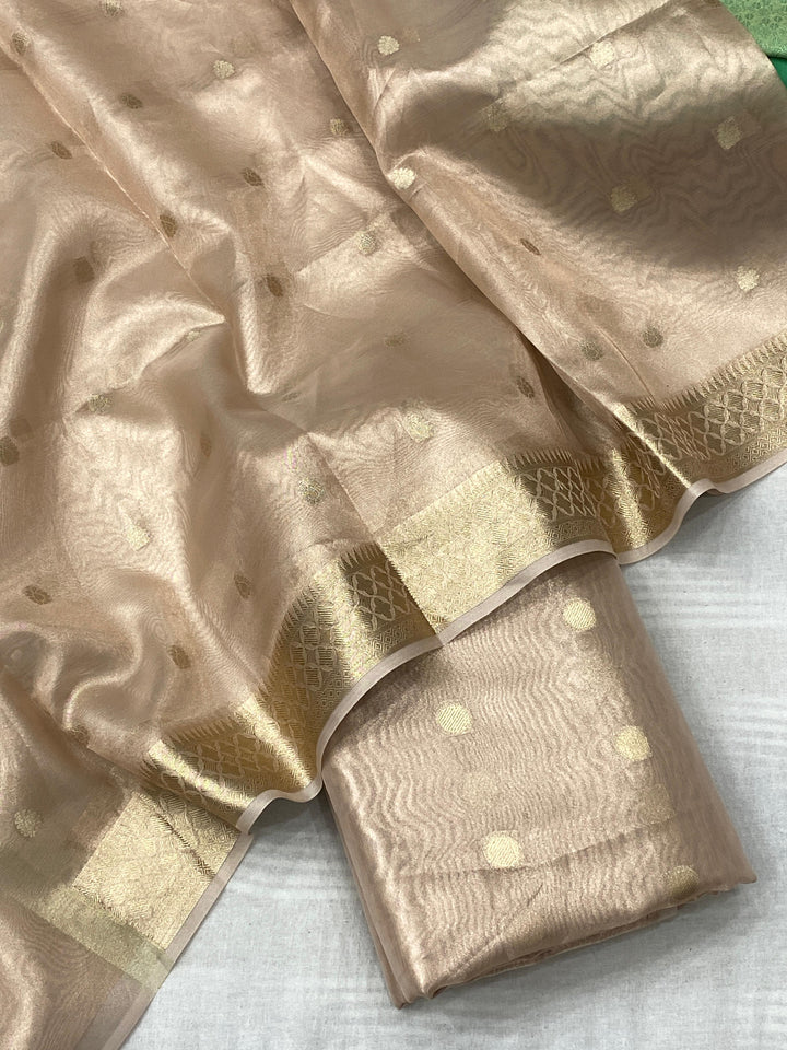 Pink Color Pure Banarasi Tissue Silk Unstitched Suit