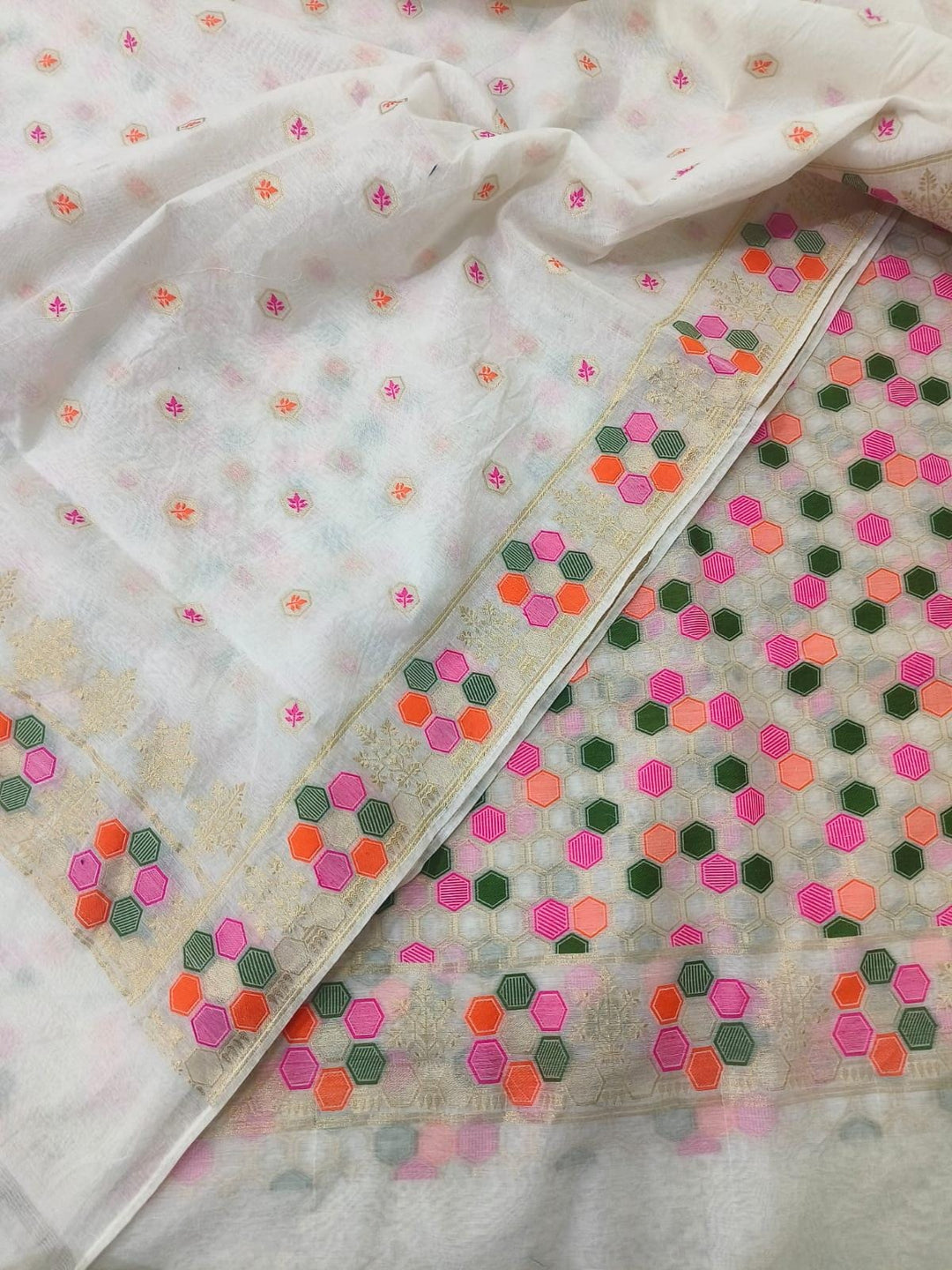 Banarasi Pure Cotton Chanderi Handloom Weaved Unstitched Suit