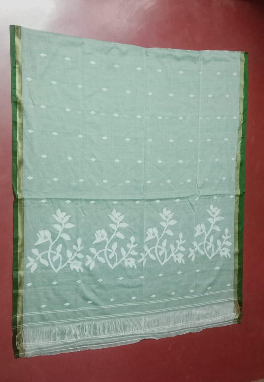 Pure Cotton jamdani Saree Without Blouse . ( Length- 6.3 meter )