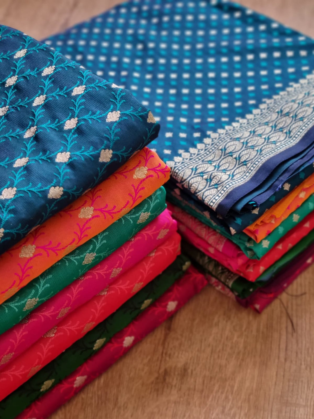 Magenta Color Pure Banarasi Satin Silk Meena Work Unstitched Suit