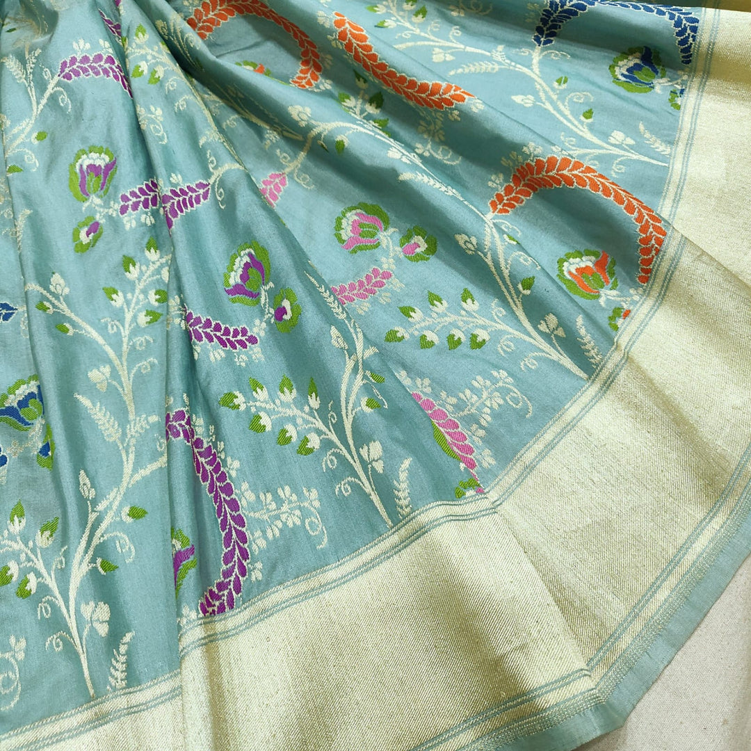 Pure katan silk Hand Weaved Fully Khadwa weaved Zari work Saree