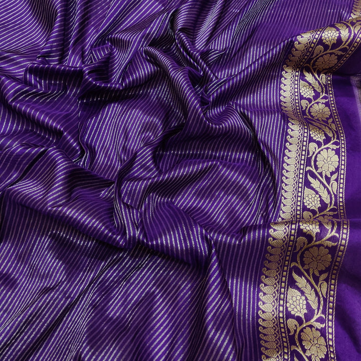 Pure tissue silk Hand Weaved Fully Khadwa weaved Zari work Saree